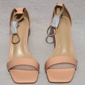 Coziavenue light pink open toe heels